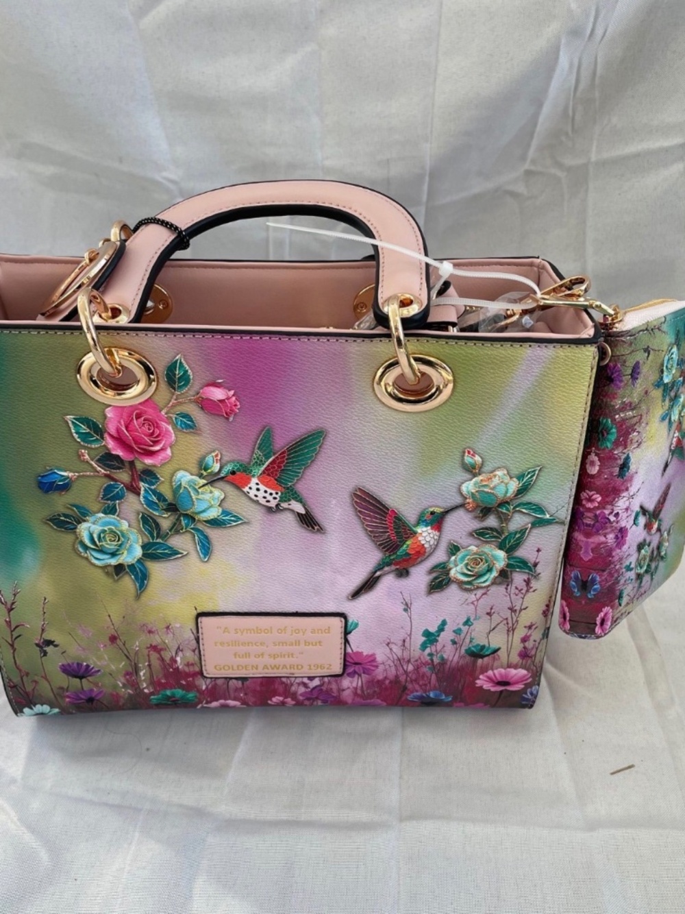 Pink Hummingbird purse with wallet